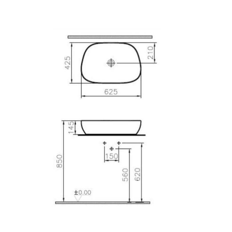 Outline Umywalka 63cm 5993B403-0016 Vitra Outline Umywalka 63cm 5993B403-0016 Vitra