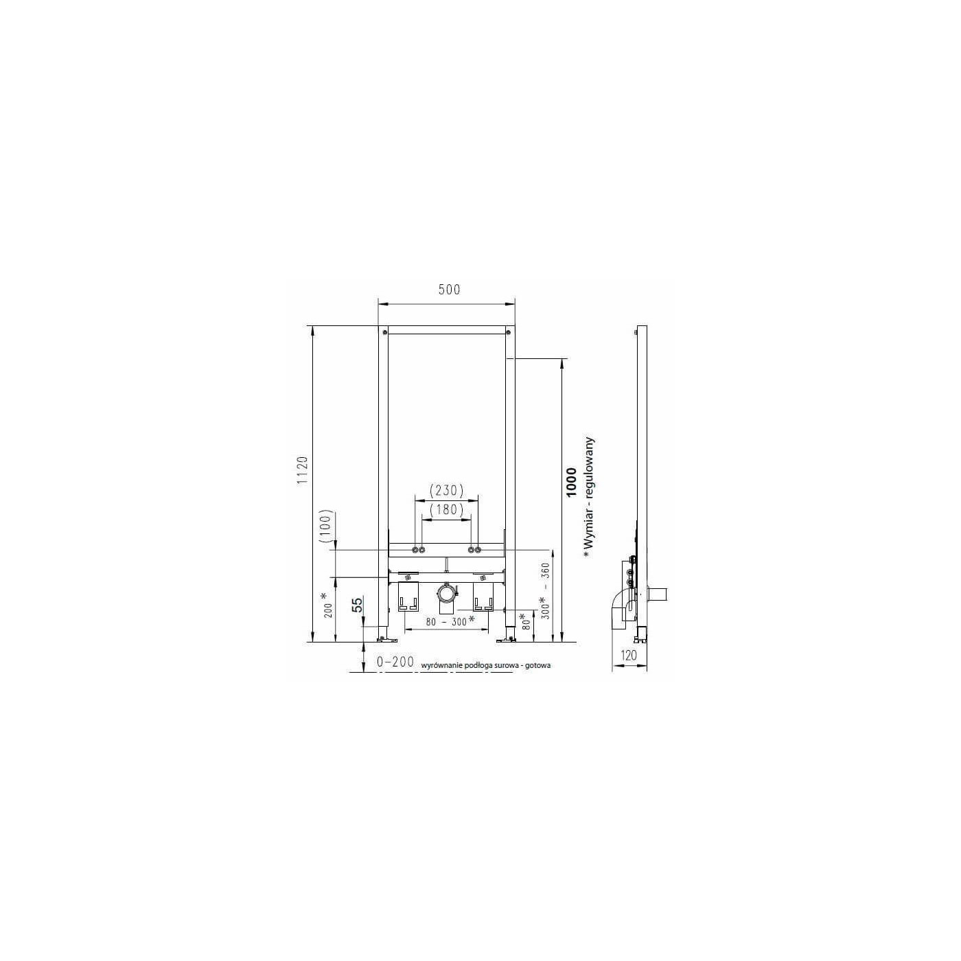 Stelaż Do Bidetu z Przyłączem 112x50 cm Jomotech 174-94000297-00 Werit Jomo Stelaż Do Bidetu z Przyłączem 112x50 cm Jomotech 174-94000297-00 Werit Jomo