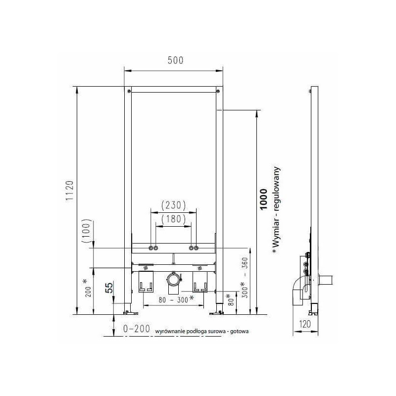 Stelaż Do Bidetu z Przyłączem 112x50 cm Jomotech 174-94000297-00 Werit Jomo Stelaż Do Bidetu z Przyłączem 112x50 cm Jomotech 174-94000297-00 Werit Jomo