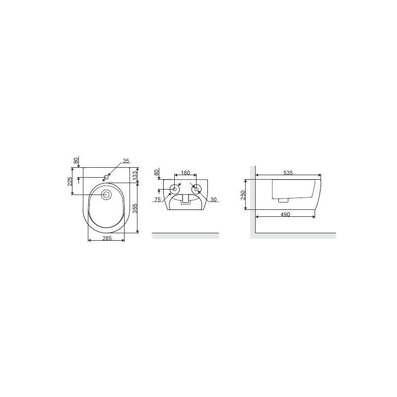 Bidet Wiszący Doto CEEX.1506.537.WH Excellent Bidet Wiszący Doto CEEX.1506.537.WH Excellent