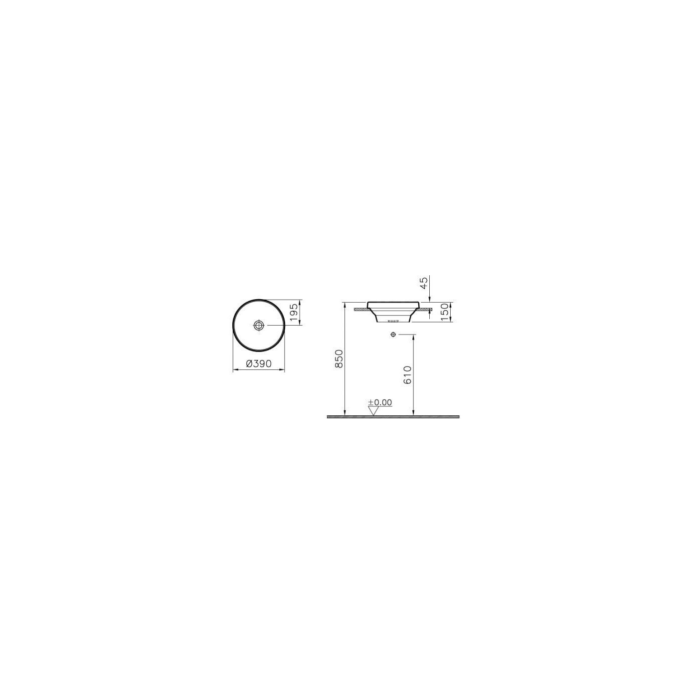 Umywalka Nablatowa Frame 40 5651B401-0016 Vitra Umywalka Nablatowa Frame 40 5651B401-0016 Vitra