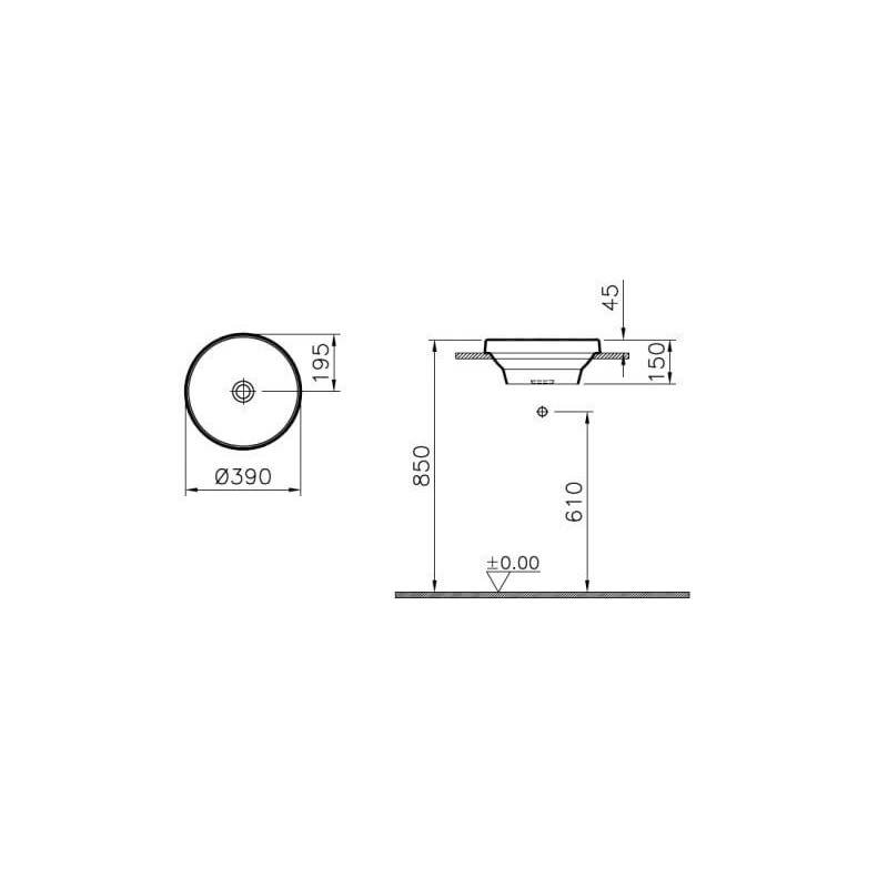 Umywalka Nablatowa Frame 40 5651B401-0016 Vitra Umywalka Nablatowa Frame 40 5651B401-0016 Vitra