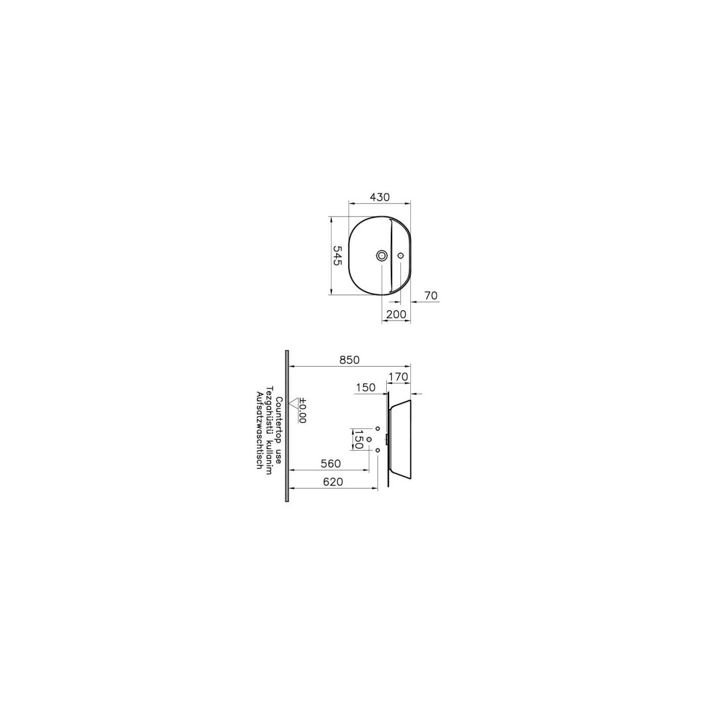 Umywalka Nablatowa Geo Oval 55 Z Otworem 7428B003-0041 Vitra Umywalka Nablatowa Geo Oval 55 Z Otworem 7428B003-0041 Vitra