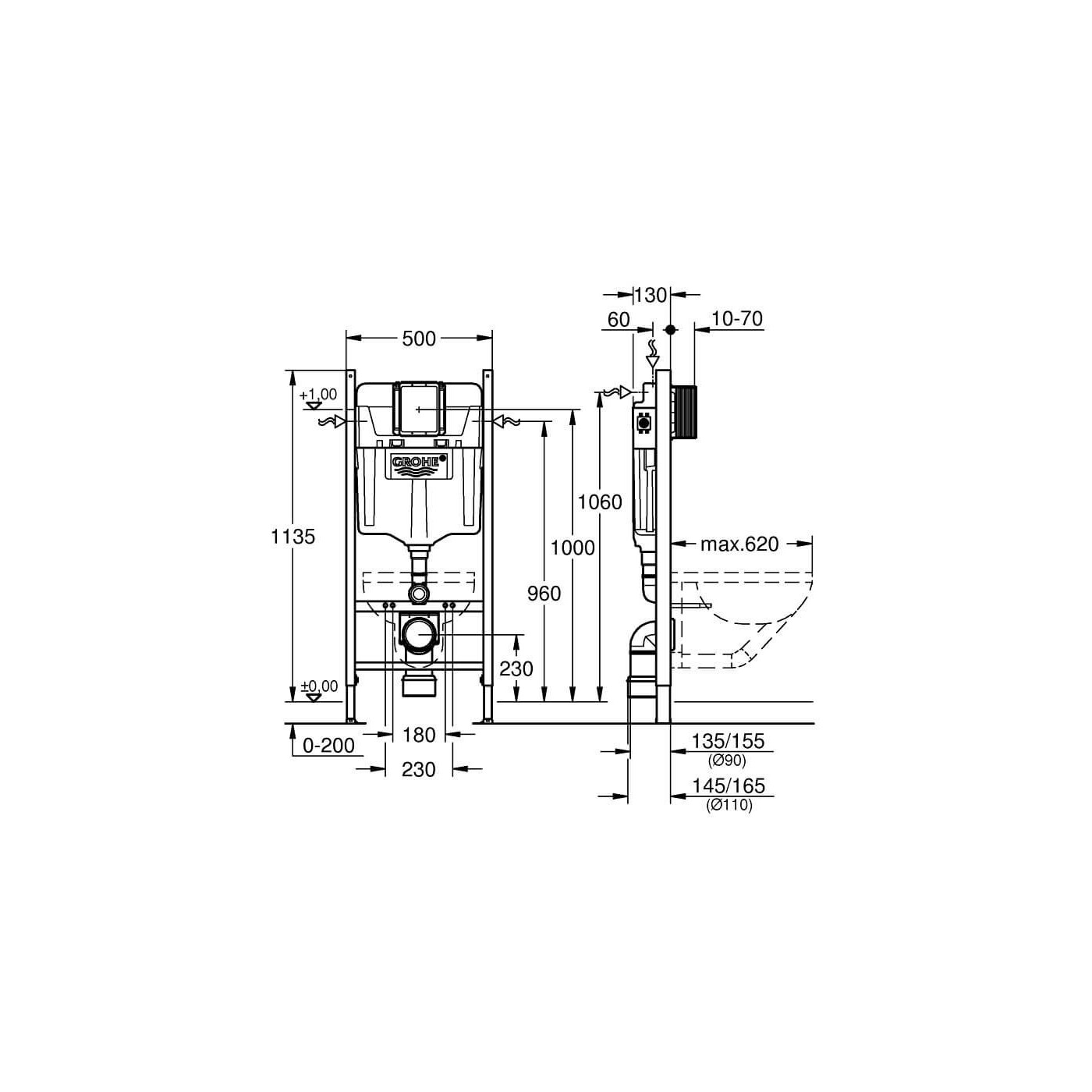 Stelaż WC Rapid SL 38840000 Grohe Stelaż WC Rapid SL 38840000 Grohe