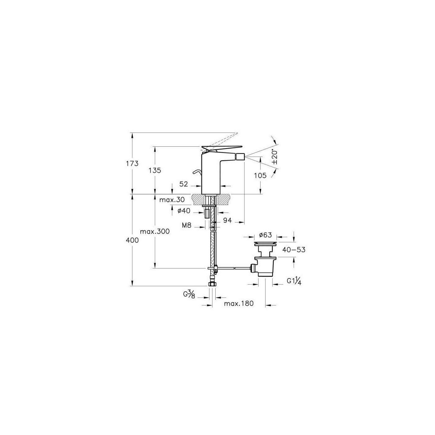 Bateria Bidetowa Brava Chrom A42360EXP Vitra Bateria Bidetowa Brava Chrom A42360EXP Vitra
