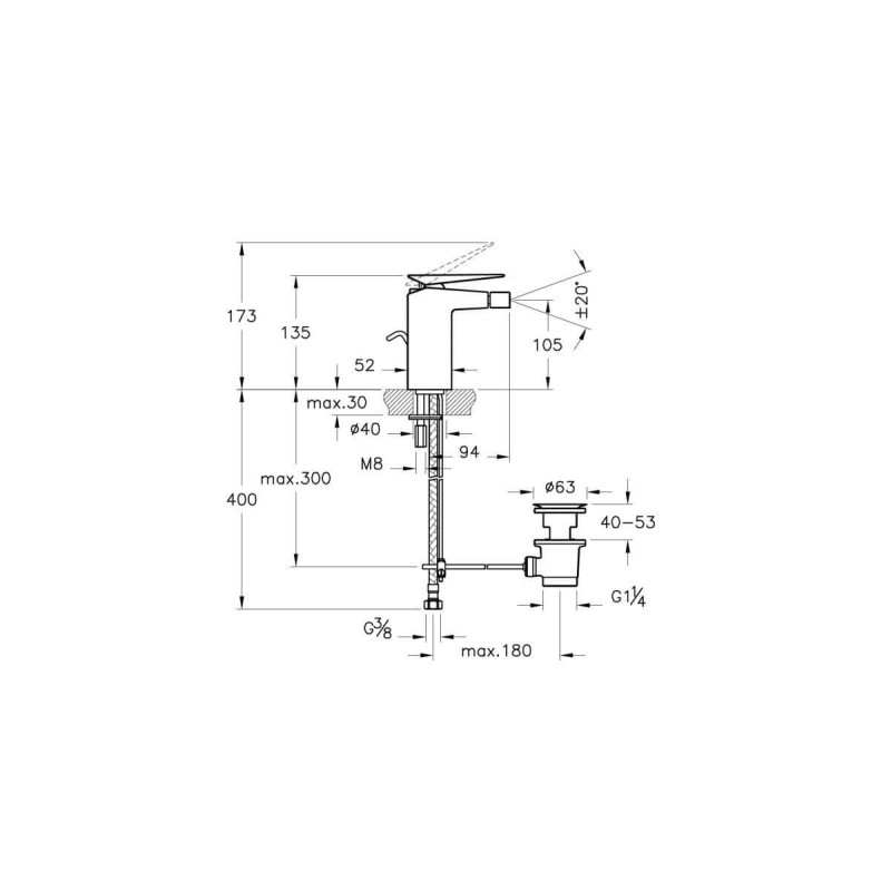 Bateria Bidetowa Brava Chrom A42360EXP Vitra Bateria Bidetowa Brava Chrom A42360EXP Vitra
