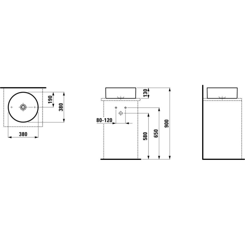 Umywalka Nablatowa Living Square 38x38 H8114350001121 Laufen Umywalka Nablatowa Living Square 38x38 H8114350001121 Laufen