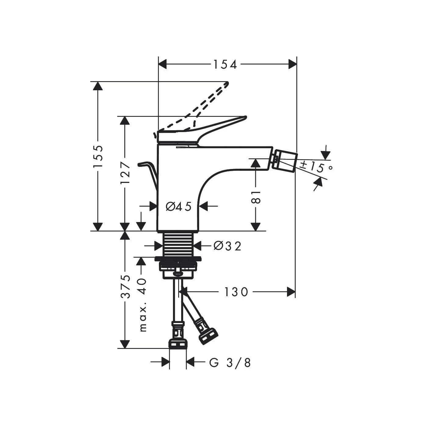 Bateria Bidetowa Vivenis Chrom 75200000 Hansgrohe Bateria Bidetowa Vivenis Chrom 75200000 Hansgrohe