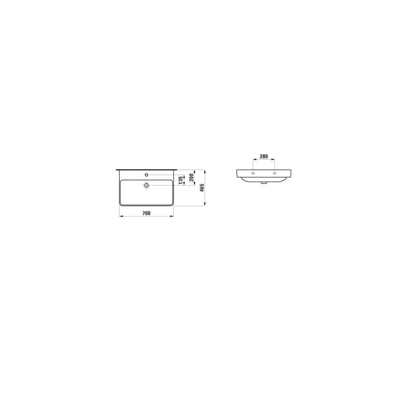 Umywalka Pro S 70x46,5 H8109670001041 Laufen Umywalka Pro S 70x46,5 H8109670001041 Laufen