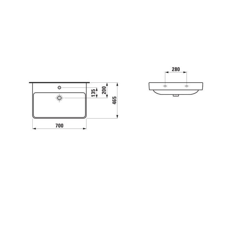 Umywalka Pro S 70x46,5 H8109670001041 Laufen Umywalka Pro S 70x46,5 H8109670001041 Laufen