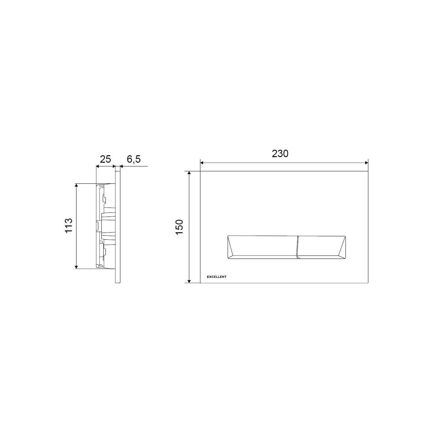 Przycisk Platto 23x15 Chrom INEX.PL230.150.CR Excellent Przycisk Platto 23x15 Chrom INEX.PL230.150.CR Excellent