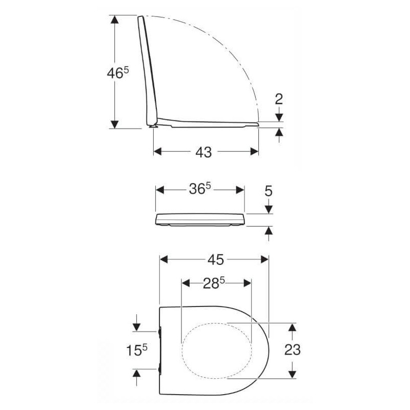 Deska WC iCon Slim 45x36,5 574950000 Geberit Deska WC iCon Slim 45x36,5 574950000 Geberit