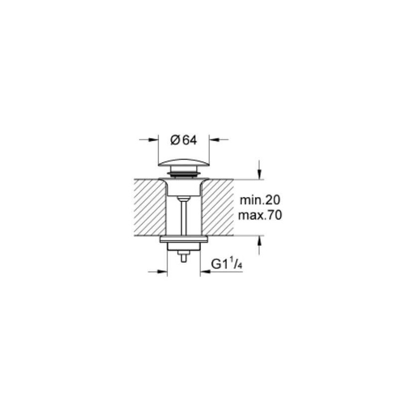 Korek Umywalkowy Hard Graphite 65807A00 Grohe Korek Umywalkowy Hard Graphite 65807A00 Grohe