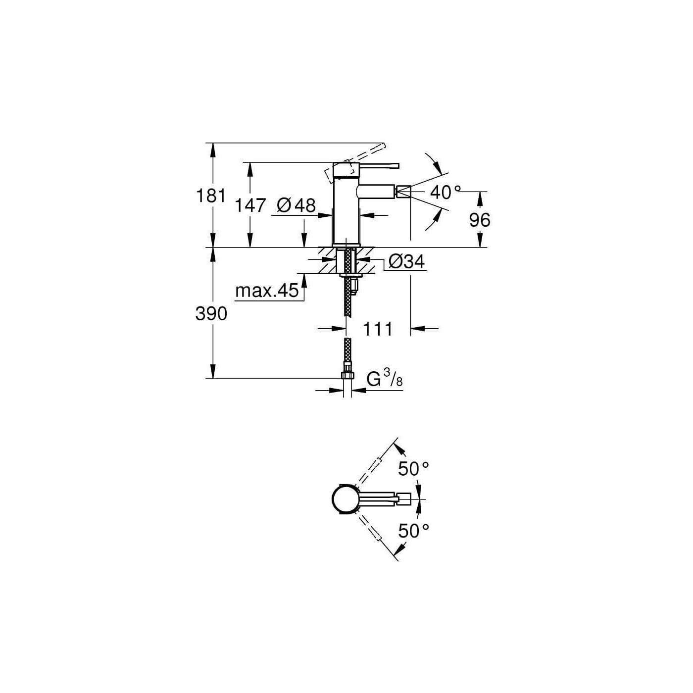 Bateria Bidetowa S Essence 24395KF1 Grohe Bateria Bidetowa S Essence 24395KF1 Grohe