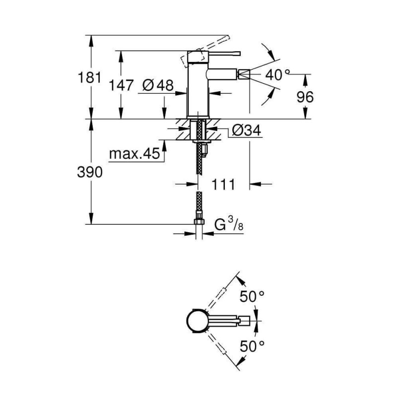 Bateria Bidetowa S Essence 24395KF1 Grohe Bateria Bidetowa S Essence 24395KF1 Grohe