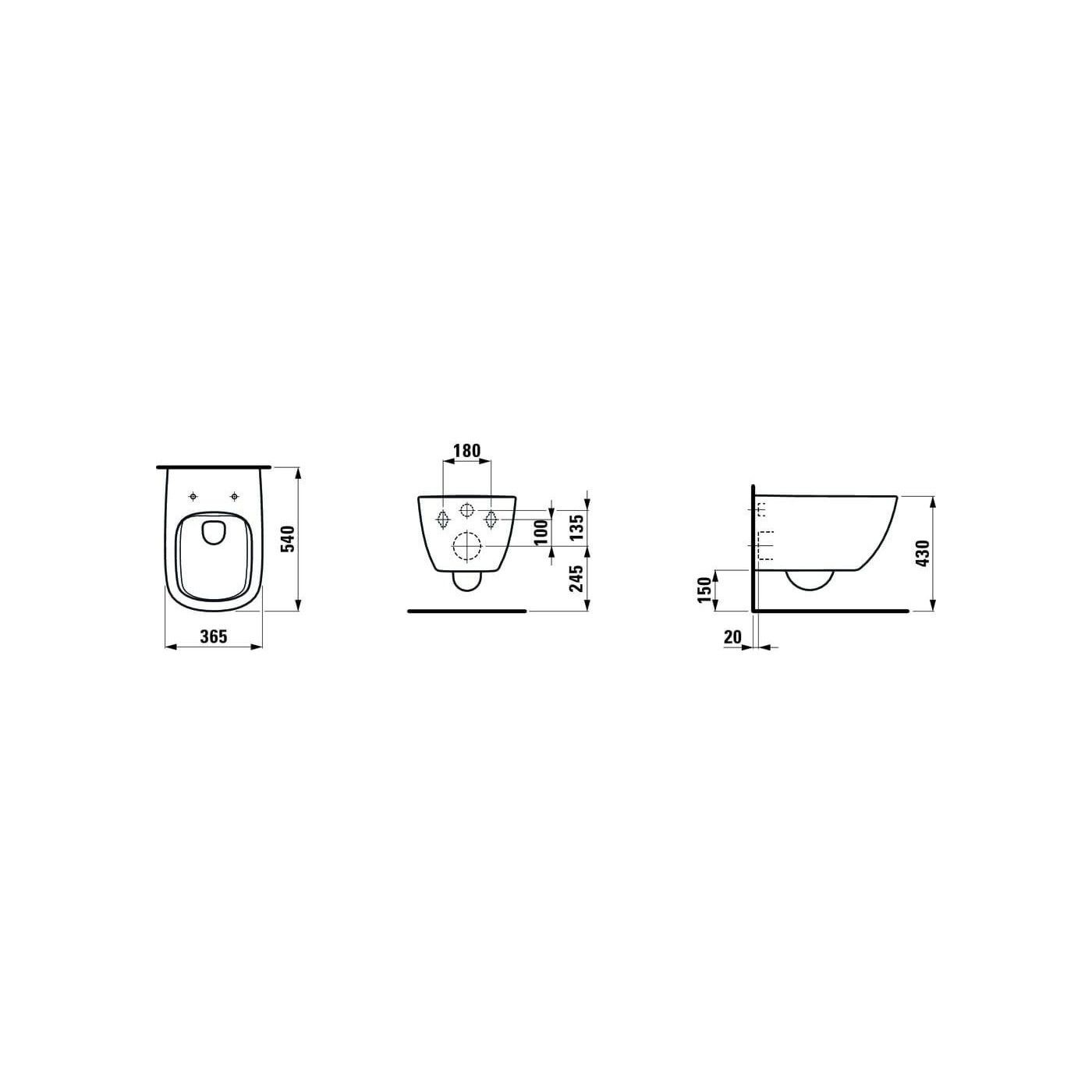 Miska WC Podwieszana Rimless Palomba 54x36,5x26,5 cm H8208020000001 Laufen Miska WC Podwieszana Rimless Palomba 54x36,5x26,5 cm H8208020000001 Laufen