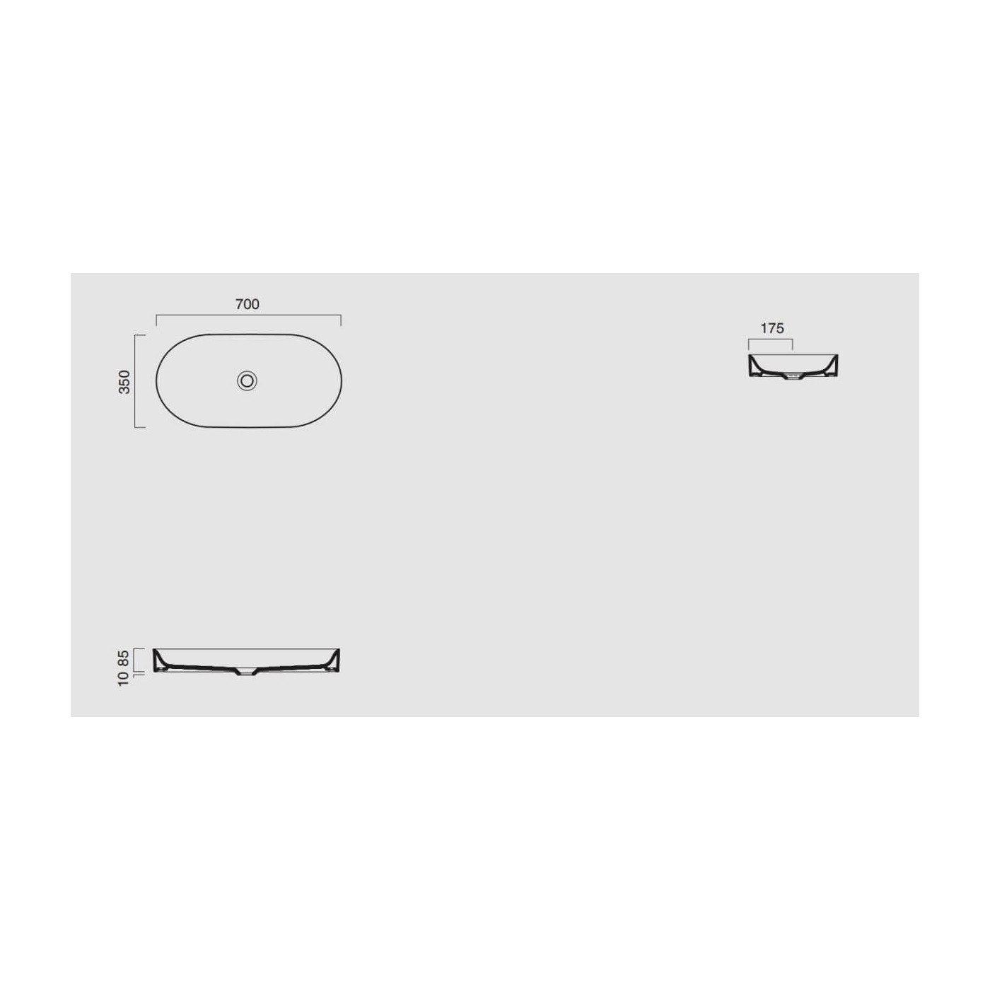 Umywalka Horizon 70x35x8,5 cm 170AHZNS Catalano Umywalka Horizon 70x35x8,5 cm 170AHZNS Catalano