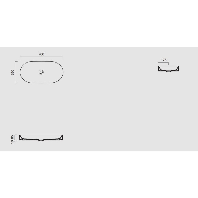 Umywalka Horizon 70x35x8,5 cm 170AHZNS Catalano Umywalka Horizon 70x35x8,5 cm 170AHZNS Catalano