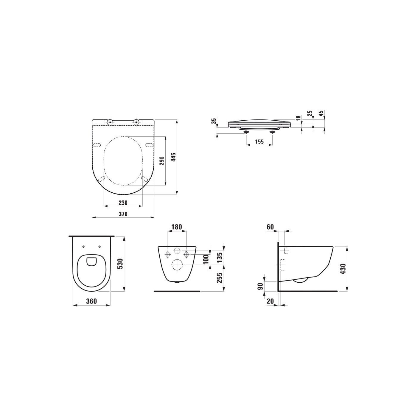 Zestaw Miska WC Podwieszana Rimless + Deska WC Slim Pro A Biały H8669560000001 Laufen Zestaw Miska WC Podwieszana Rimless + Deska WC Slim Pro A Biały H8669560000001 Laufen
