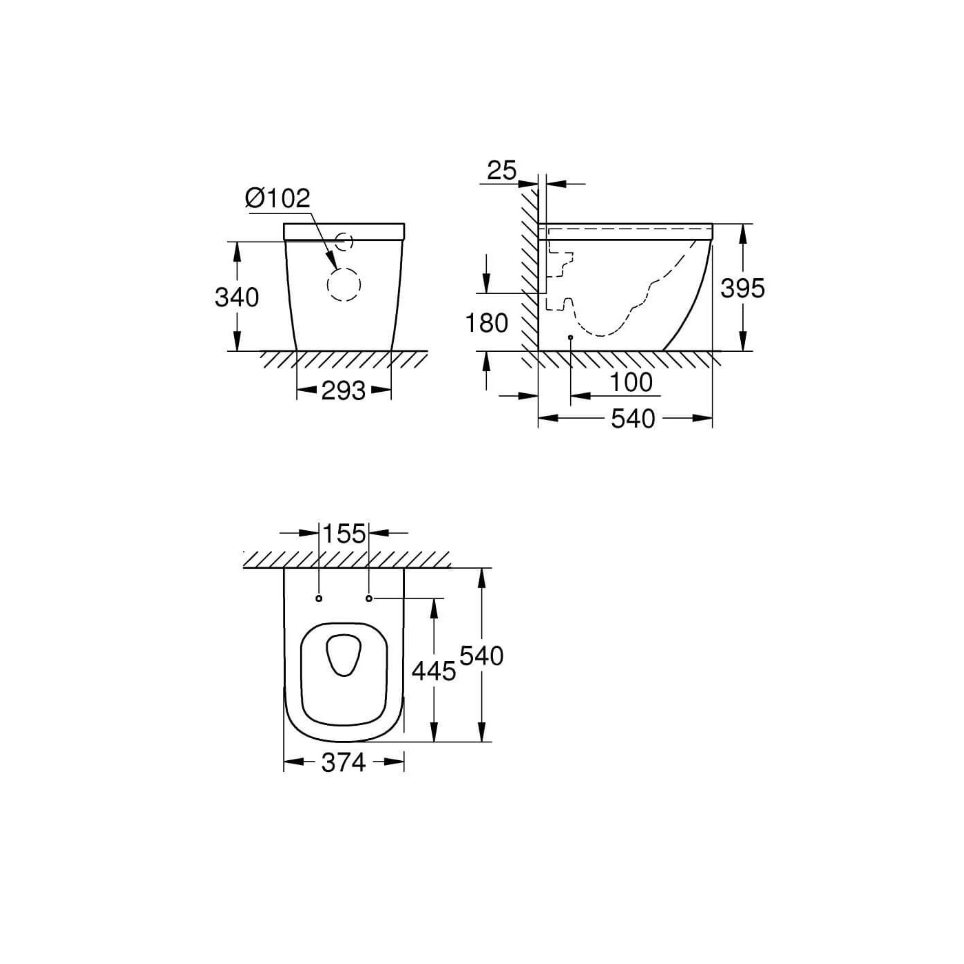 Miska WC Stojąca Z PureGuard Euro Ceramika Biel Alpejska 3933900H Grohe Miska WC Stojąca Z PureGuard Euro Ceramika Biel Alpejska 3933900H Grohe