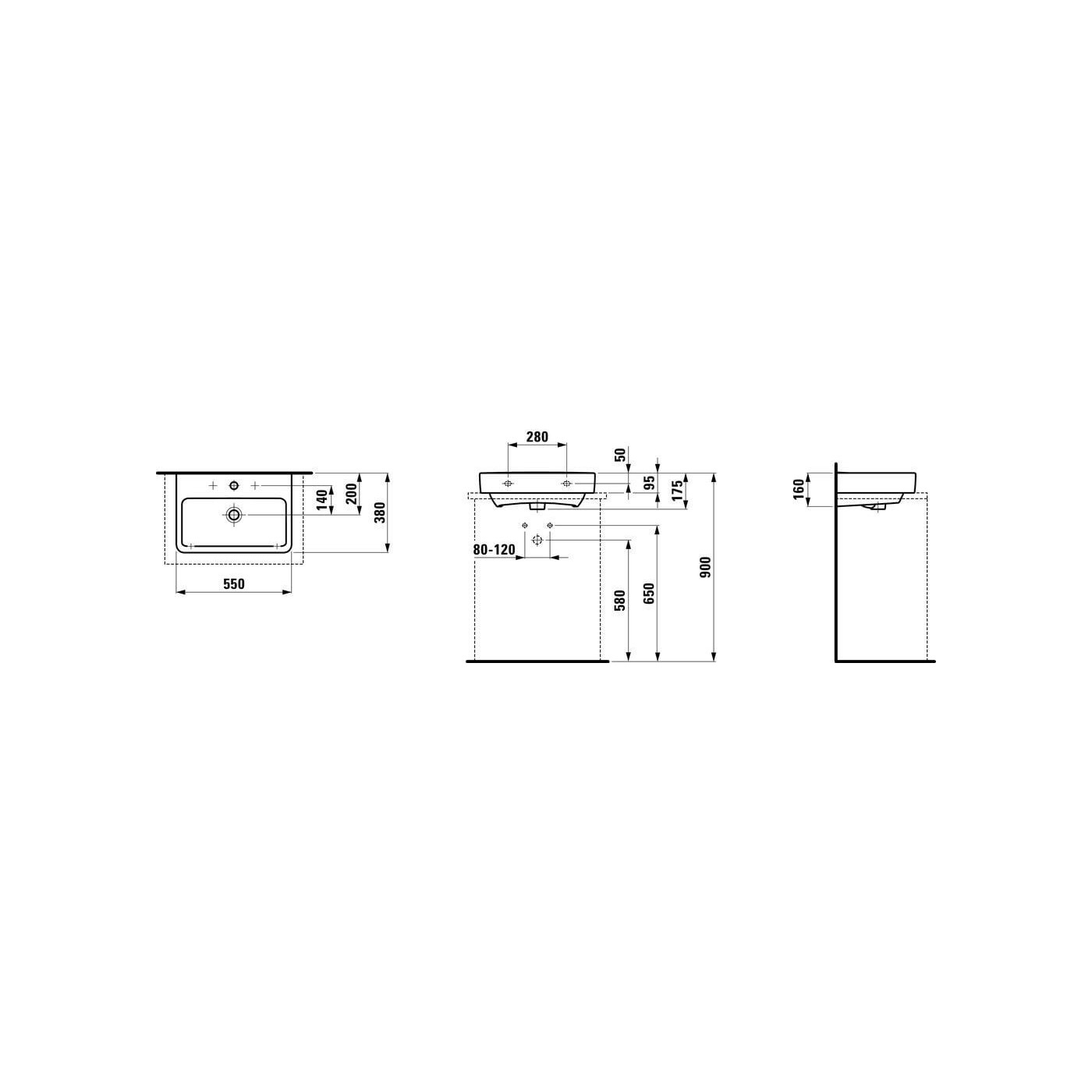 Umywalka Pro S 55x38 H8179580001041 Laufen Umywalka Pro S 55x38 H8179580001041 Laufen
