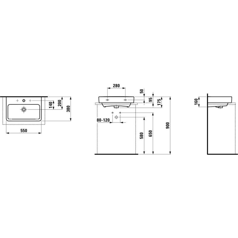 Umywalka Pro S 55x38 H8179580001041 Laufen Umywalka Pro S 55x38 H8179580001041 Laufen