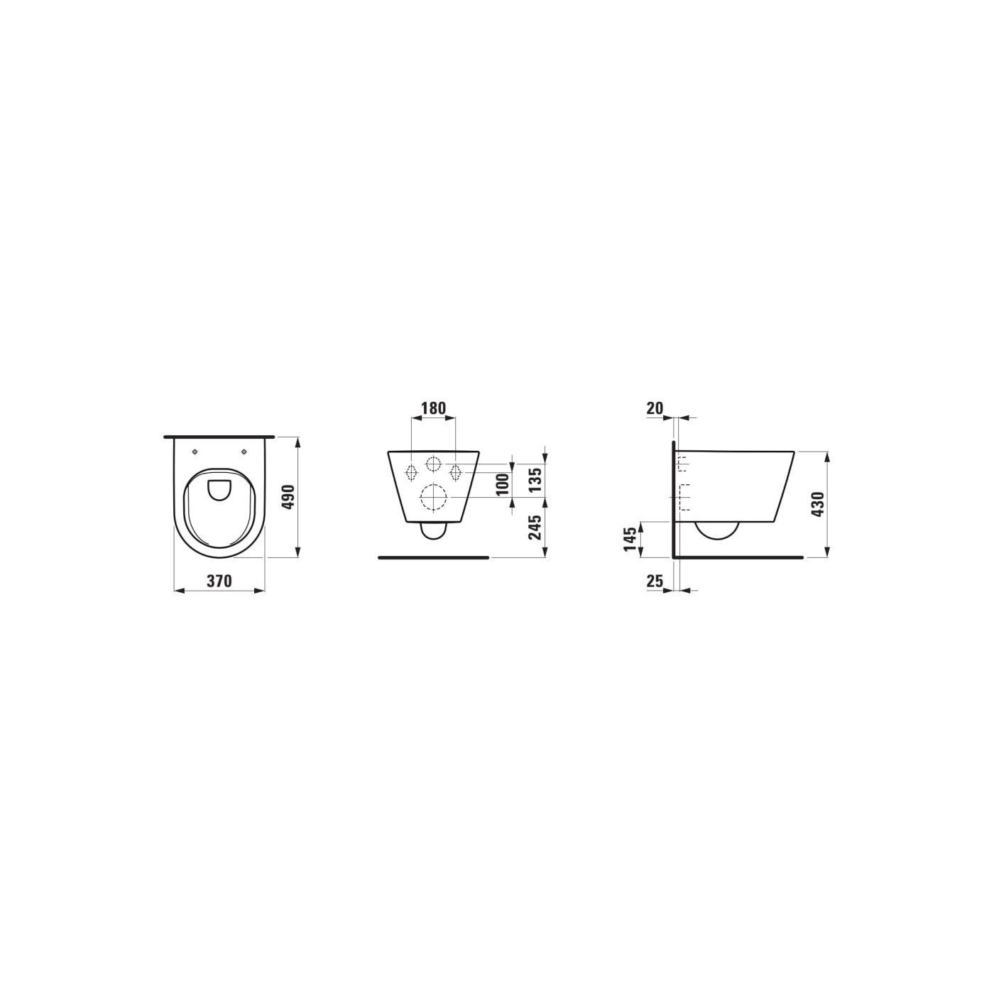 Miska WC Podwieszana Rimless Compacto 490x370 mm Kartell Biały H8203330000001 Laufen Miska WC Podwieszana Rimless Compacto 490x370 mm Kartell Biały H8203330000001 Laufen