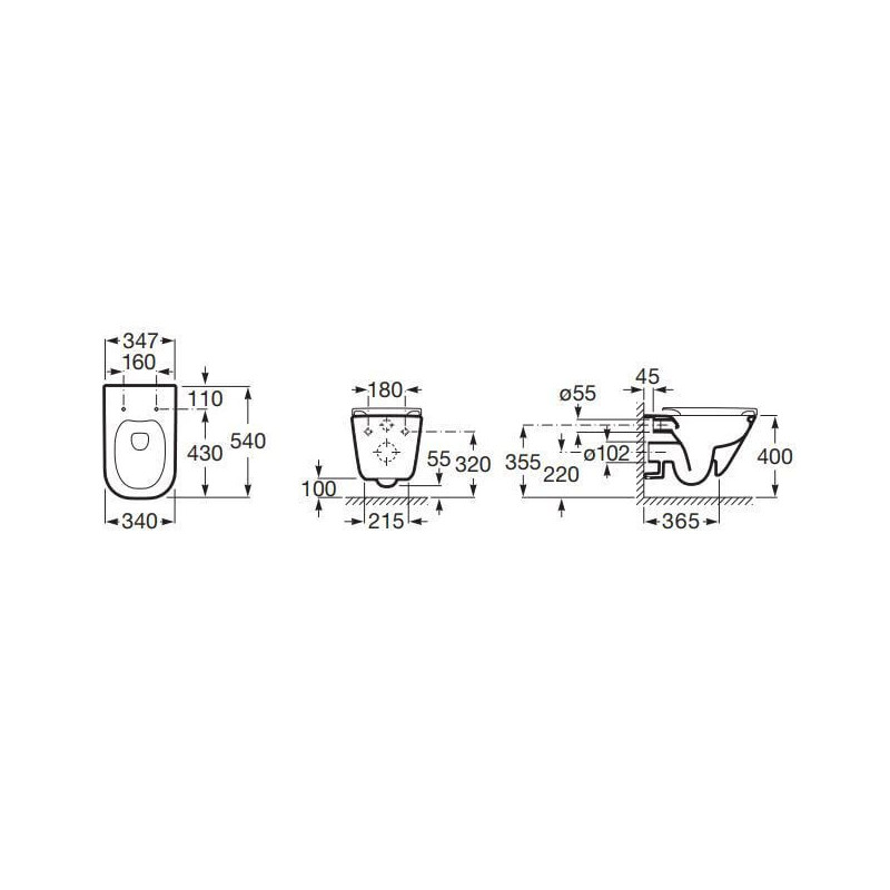 Miska Podwieszana WC Rimless Z Deską Wolnoopadającą Ultraslim Square A34H472000 Roca Miska Podwieszana WC Rimless Z Deską Wolnoopadającą Ultraslim Square A34H472000 Roca