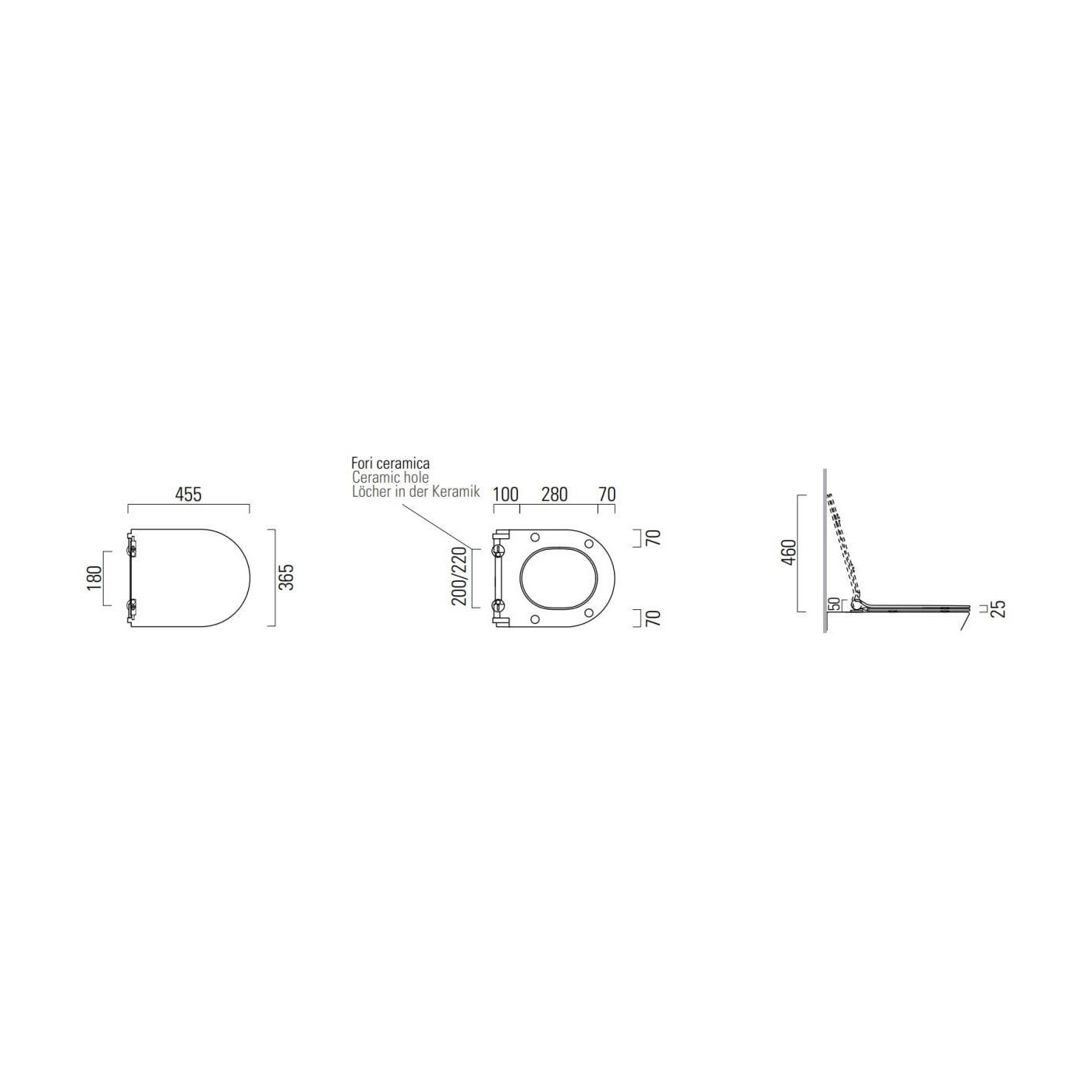 Deska Soft Close Slim Czarna 45,5 x 36,5 cm MS86CSN26 GSI Deska Soft Close Slim Czarna 45,5 x 36,5 cm MS86CSN26 GSI