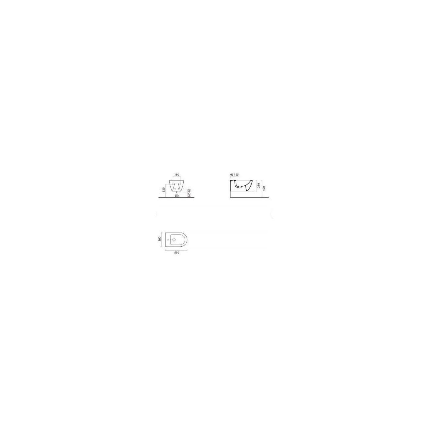 Bidet Wiszący Czarny Mat 56 x 30 x 38 cm 8865126 GSI Bidet Wiszący Czarny Mat 56 x 30 x 38 cm 8865126 GSI