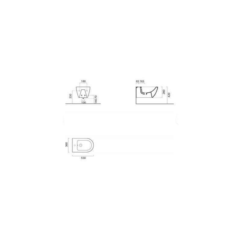 Bidet Wiszący Czarny Mat 56 x 30 x 38 cm 8865126 GSI Bidet Wiszący Czarny Mat 56 x 30 x 38 cm 8865126 GSI