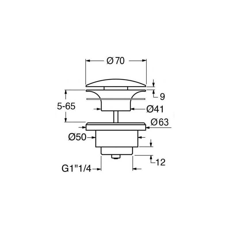 Korek Umywalkowy Ceramiczny Czarny PVC26 GSI Korek Umywalkowy Ceramiczny Czarny PVC26 GSI