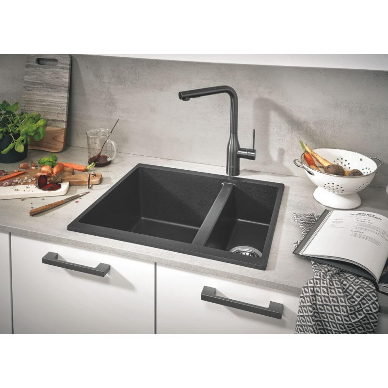Zlewozmywak Kompozytowy K500 100x50 cm Z Ociekaczem Szary Granit 31646AT0 Grohe Zlewozmywak Kompozytowy K500 100x50 cm Z Ociekaczem Szary Granit 31646AT0 Grohe