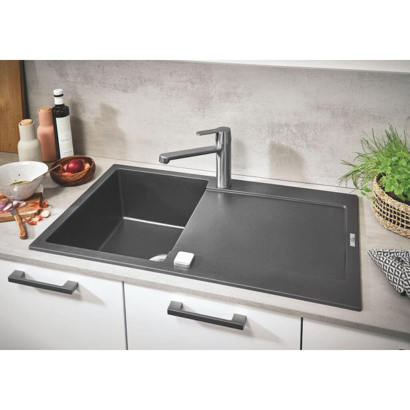 Zlewozmywak Kompozytowy K500 116x50 cm Z Ociekaczem Szary Granit 31647AP0 Grohe Zlewozmywak Kompozytowy K500 116x50 cm Z Ociekaczem Szary Granit 31647AP0 Grohe