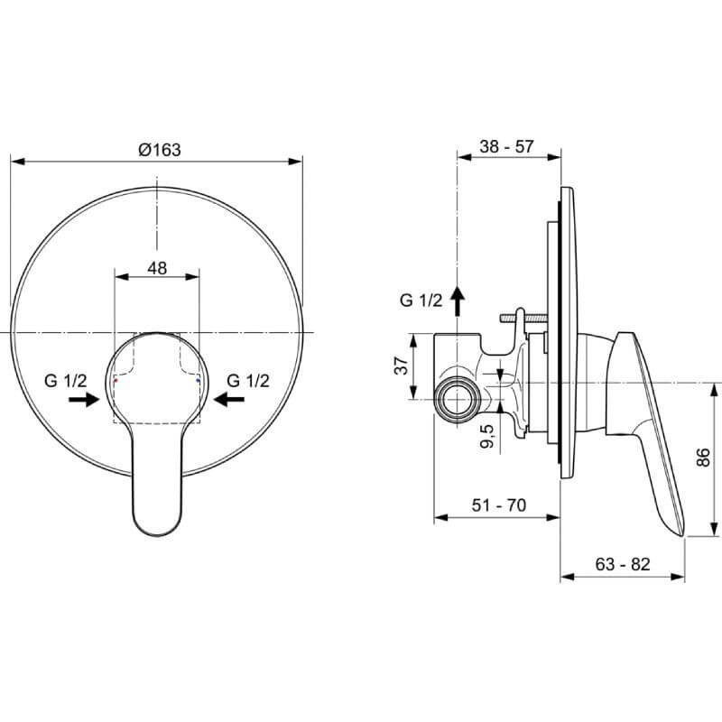Zestaw Higieniczny Alpha Chrom BD125AA Ideal Standard Zestaw Higieniczny Alpha Chrom BD125AA Ideal Standard