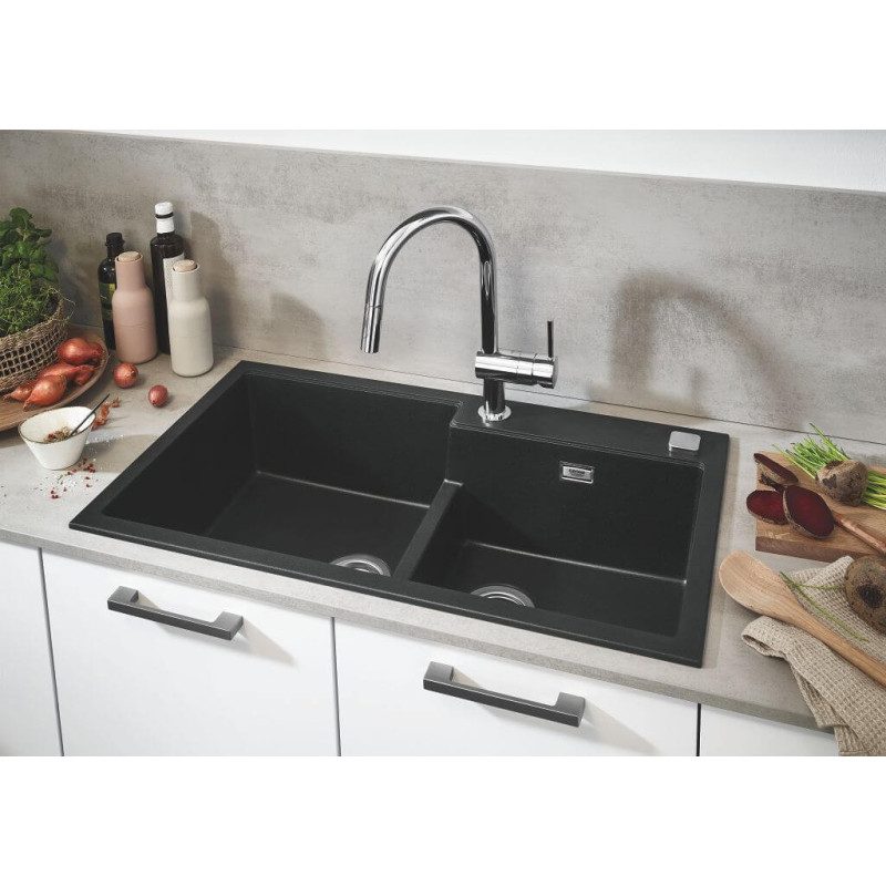 Zlewozmywak Kompozytowy K500 55x46 cm Szary Granit 31648AT0 Grohe Zlewozmywak Kompozytowy K500 55x46 cm Szary Granit 31648AT0 Grohe
