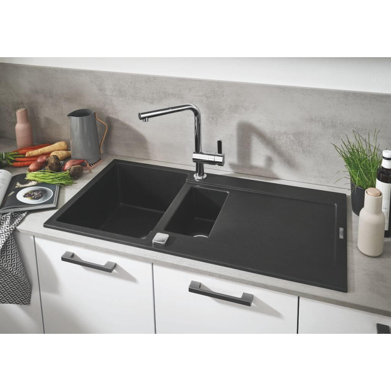 Zlewozmywak Kompozytowy K500 55x46 cm Szary Granit 31648AT0 Grohe Zlewozmywak Kompozytowy K500 55x46 cm Szary Granit 31648AT0 Grohe