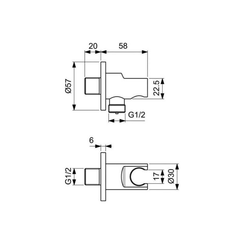 Zestaw Higieniczny Alpha Chrom BD125AA Ideal Standard Zestaw Higieniczny Alpha Chrom BD125AA Ideal Standard
