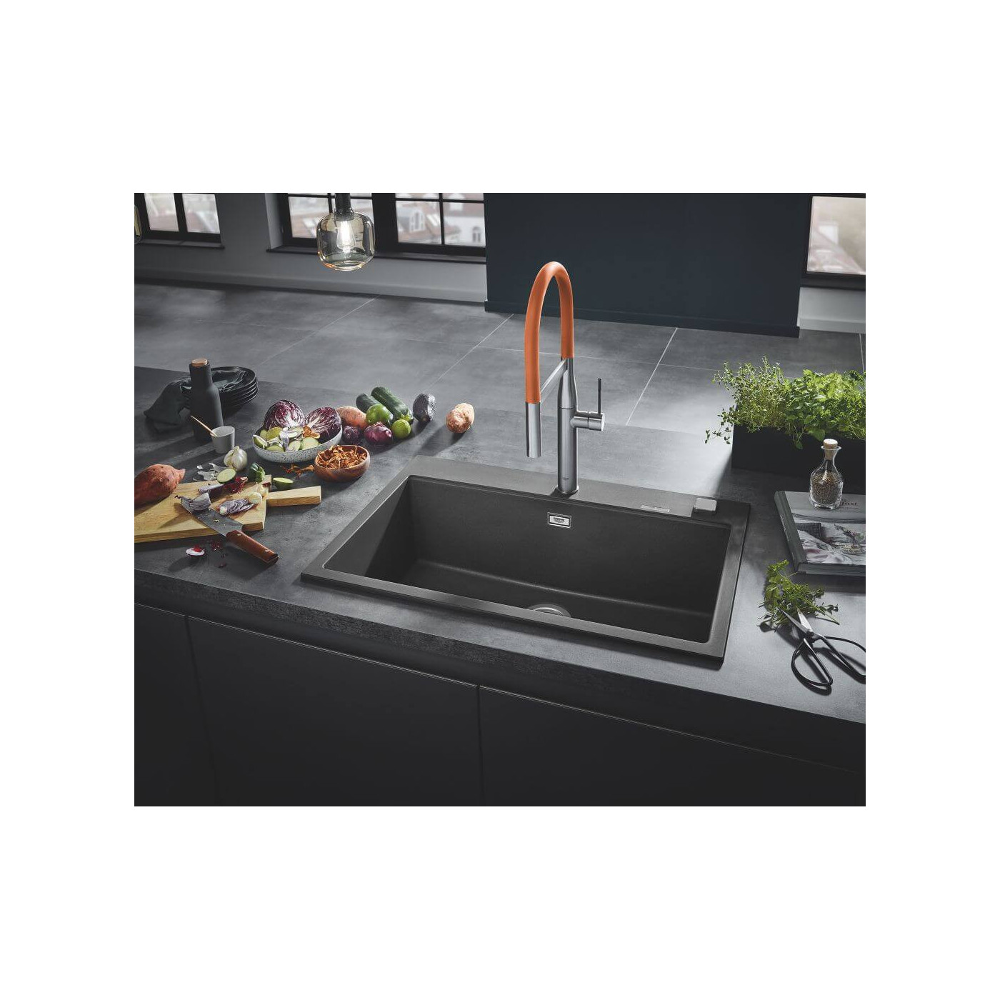 Zlewozmywak Kompozytowy K700 40x50 cm Czarny Granit 31650AP0 Grohe Zlewozmywak Kompozytowy K700 40x50 cm Czarny Granit 31650AP0 Grohe