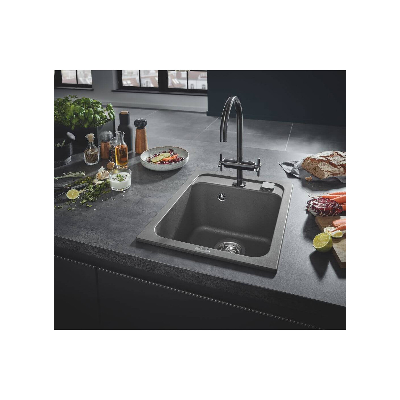 Zlewozmywak Kompozytowy K700 40x50 cm Czarny Granit 31650AP0 Grohe Zlewozmywak Kompozytowy K700 40x50 cm Czarny Granit 31650AP0 Grohe