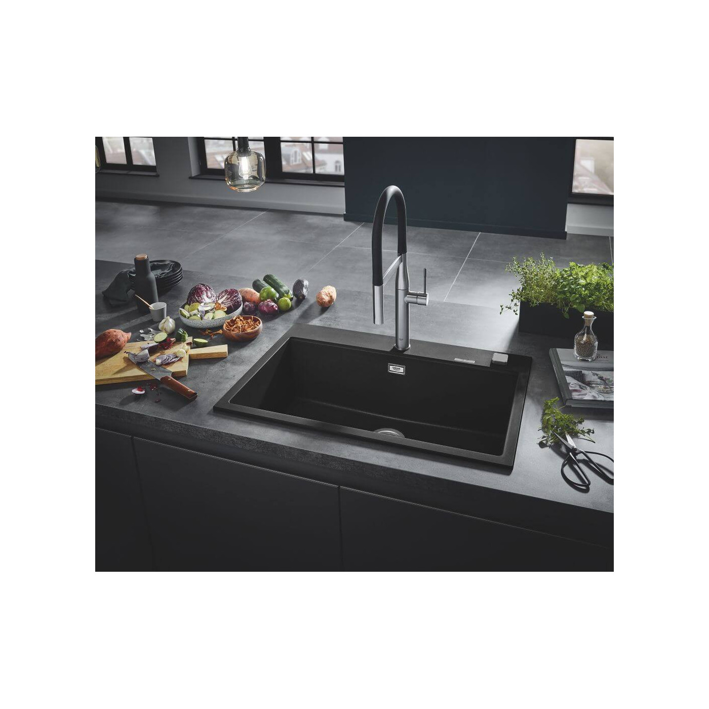 Zlewozmywak Kompozytowy K700 40x50 cm Czarny Granit 31650AP0 Grohe Zlewozmywak Kompozytowy K700 40x50 cm Czarny Granit 31650AP0 Grohe