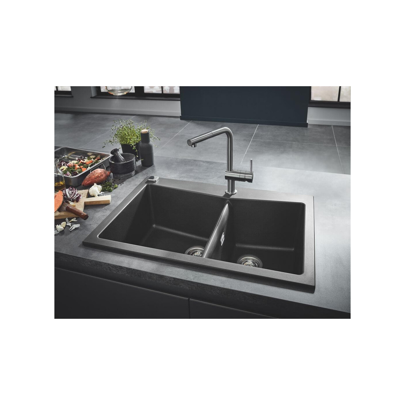 Zlewozmywak Kompozytowy K700 40x50 cm Szary Granit 31650AT0 Grohe Zlewozmywak Kompozytowy K700 40x50 cm Szary Granit 31650AT0 Grohe
