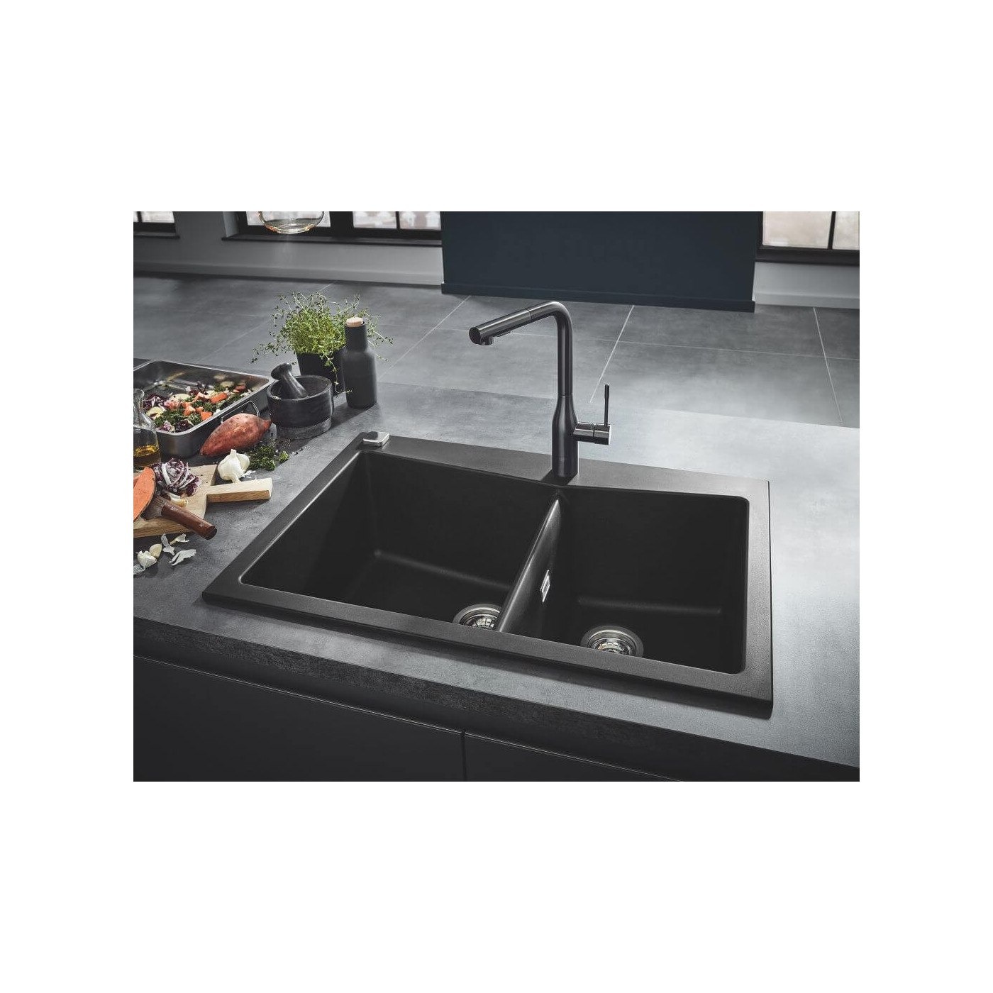 Zlewozmywak Kompozytowy K700 40x50 cm Szary Granit 31650AT0 Grohe Zlewozmywak Kompozytowy K700 40x50 cm Szary Granit 31650AT0 Grohe