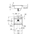 Zlewozmywak Kompozytowy K700 56x51 cm Czarny Granit 31651AP0 Grohe Zlewozmywak Kompozytowy K700 56x51 cm Czarny Granit 31651AP0 Grohe