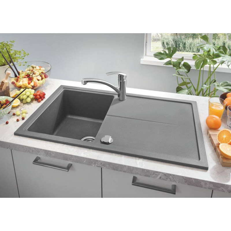 Zlewozmywak Kompozytowy K400 100x50 cm Z Ociekaczem Szary Granit 31642AT0 Grohe Zlewozmywak Kompozytowy K400 100x50 cm Z Ociekaczem Szary Granit 31642AT0 Grohe