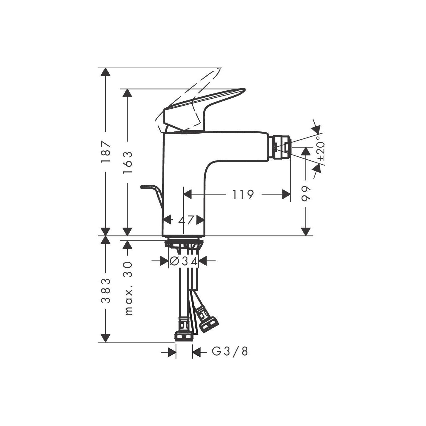 Bateria Bidetowa Z Kompletem Odpływowym Z Cięgłem Logis Czarny Mat 71200670 Hansgrohe Bateria Bidetowa Z Kompletem Odpływowym Z Cięgłem Logis Czarny Mat 71200670 Hansgrohe