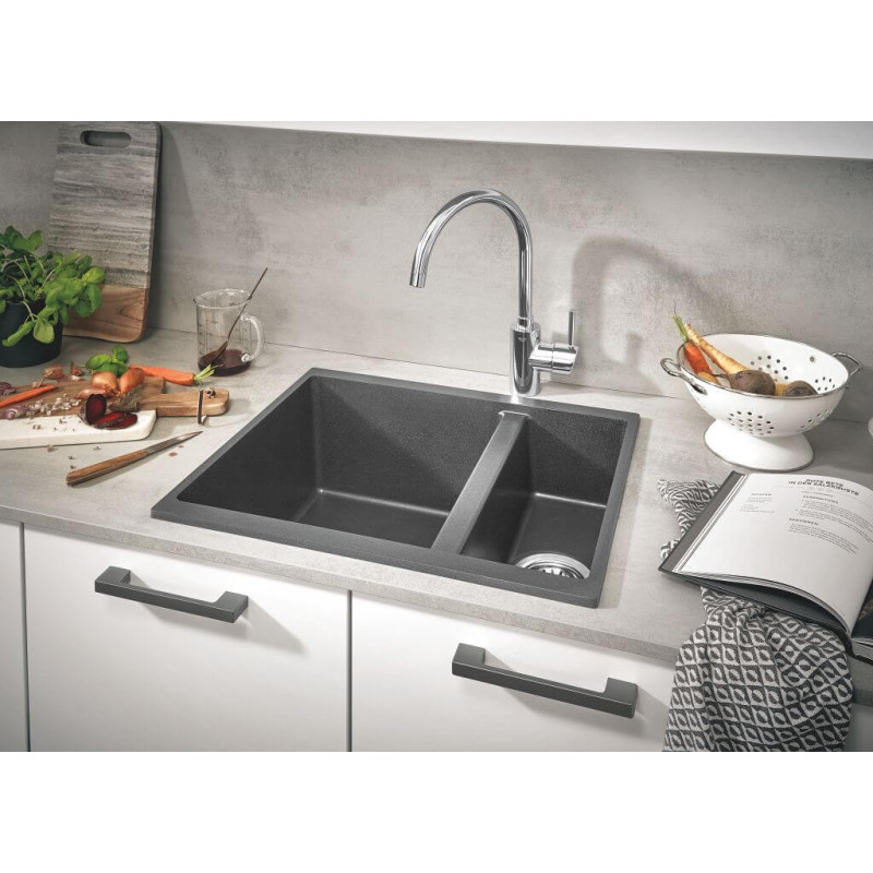Zlewozmywak Kompozytowy K500 100x50 cm Z Ociekaczem Szary Granit 31645AT0 Grohe Zlewozmywak Kompozytowy K500 100x50 cm Z Ociekaczem Szary Granit 31645AT0 Grohe