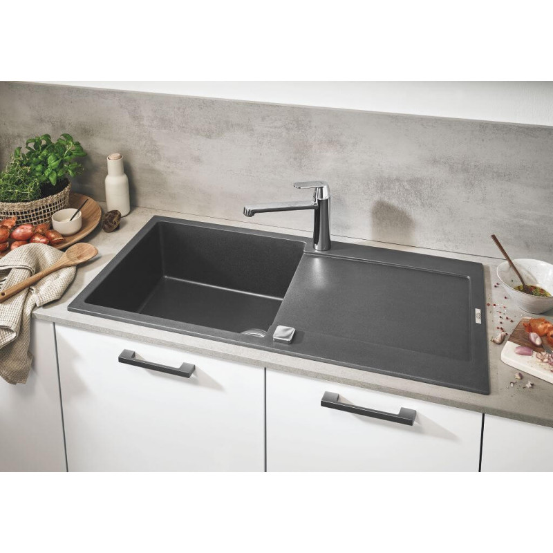 Zlewozmywak Kompozytowy K500 100x50 cm Z Ociekaczem Szary Granit 31645AT0 Grohe Zlewozmywak Kompozytowy K500 100x50 cm Z Ociekaczem Szary Granit 31645AT0 Grohe