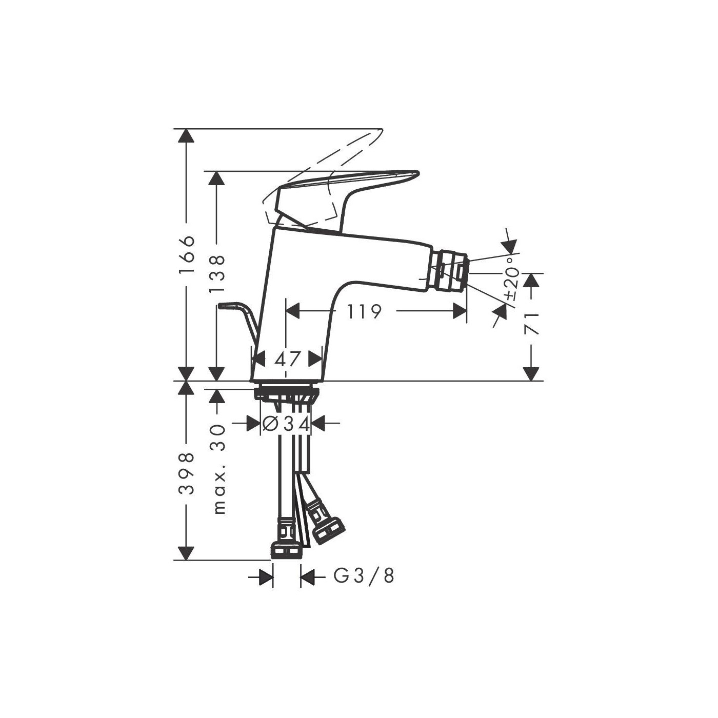 Bateria Bidetowa Z Kompletem Odpływowym Z Cięgłem Logis Chrom 71203000 Hansgrohe Bateria Bidetowa Z Kompletem Odpływowym Z Cięgłem Logis Chrom 71203000 Hansgrohe