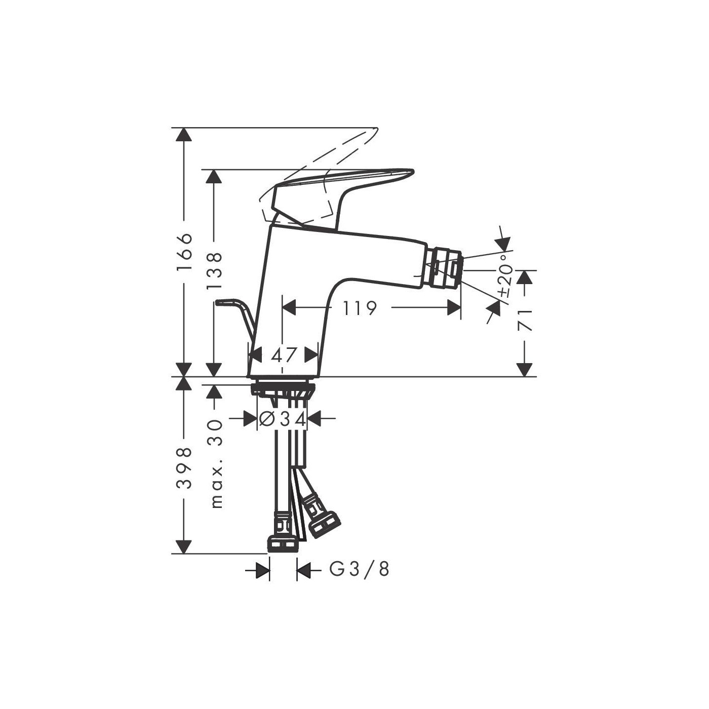 Bateria Bidetowa Z Kompletem Odpływowym Z Cięgłem Logis Chrom 71204000 Hansgrohe Bateria Bidetowa Z Kompletem Odpływowym Z Cięgłem Logis Chrom 71204000 Hansgrohe